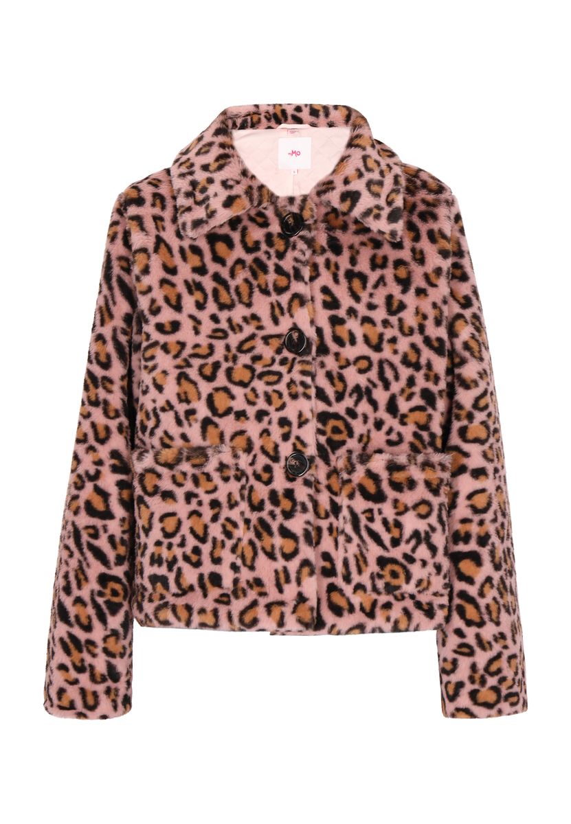 Jacke aus Kunstfell mit Leopardenmuster
