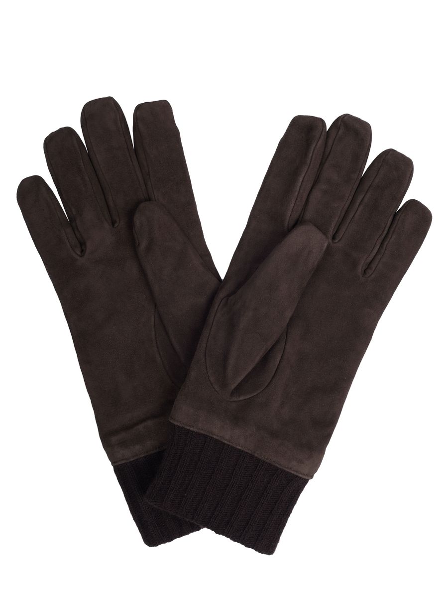 Wildlederhandschuhe mit gerippten Bündchen