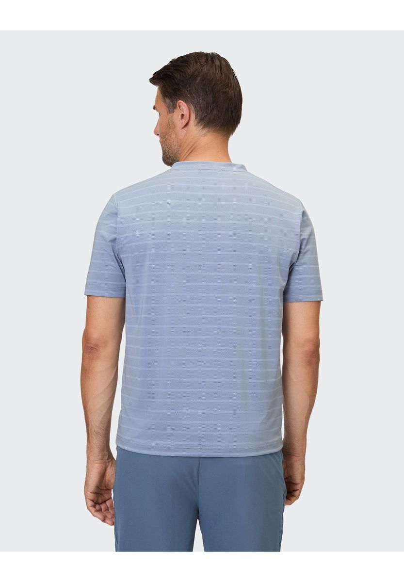 Herren Sportliches Gestreiftes V-Ausschnitt T-Shirt