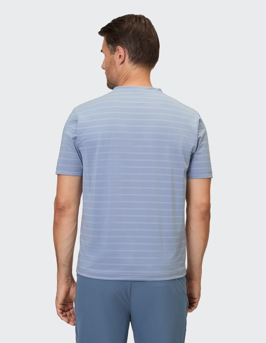 Herren Sportliches Gestreiftes V-Ausschnitt T-Shirt