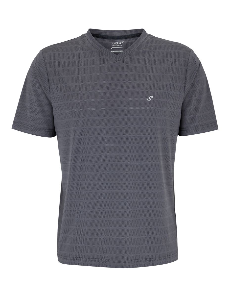Herren Gestreiftes Performance V-Ausschnitt T-Shirt