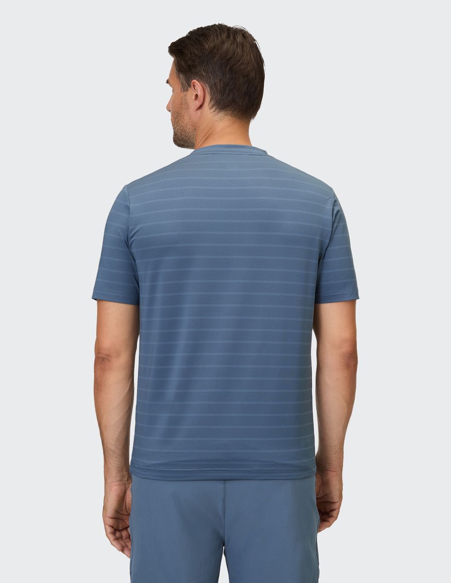 Herren Gestreiftes Performance V-Ausschnitt T-Shirt