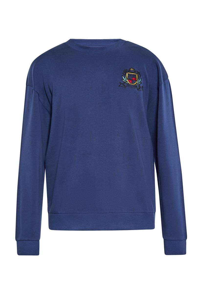 Rundhals-Sweatshirt mit Wappenstickerei