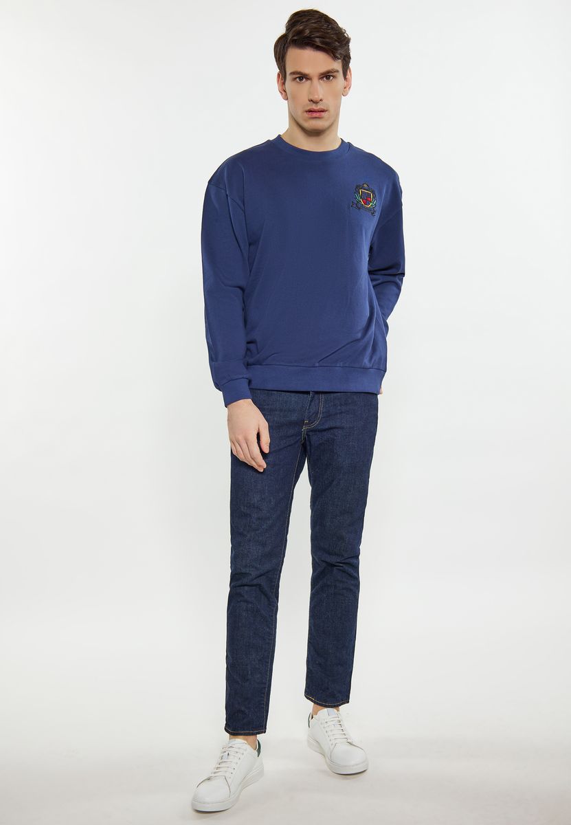 Relaxed Sweatshirt mit Wappen-Stickerei