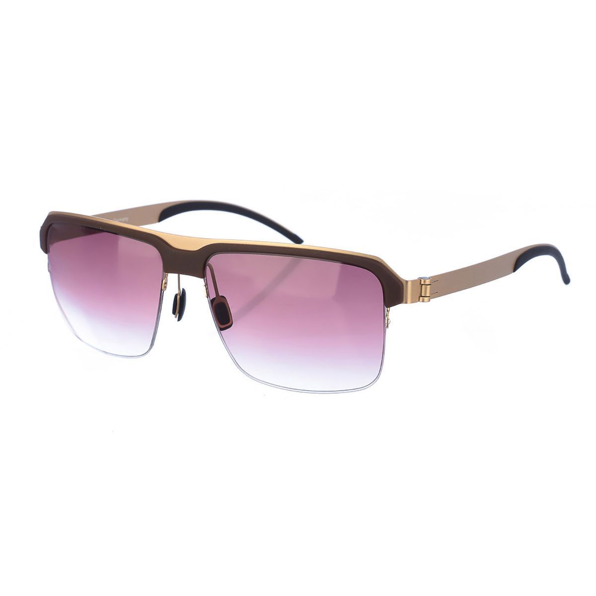 Rechteckige Metall-Sonnenbrille