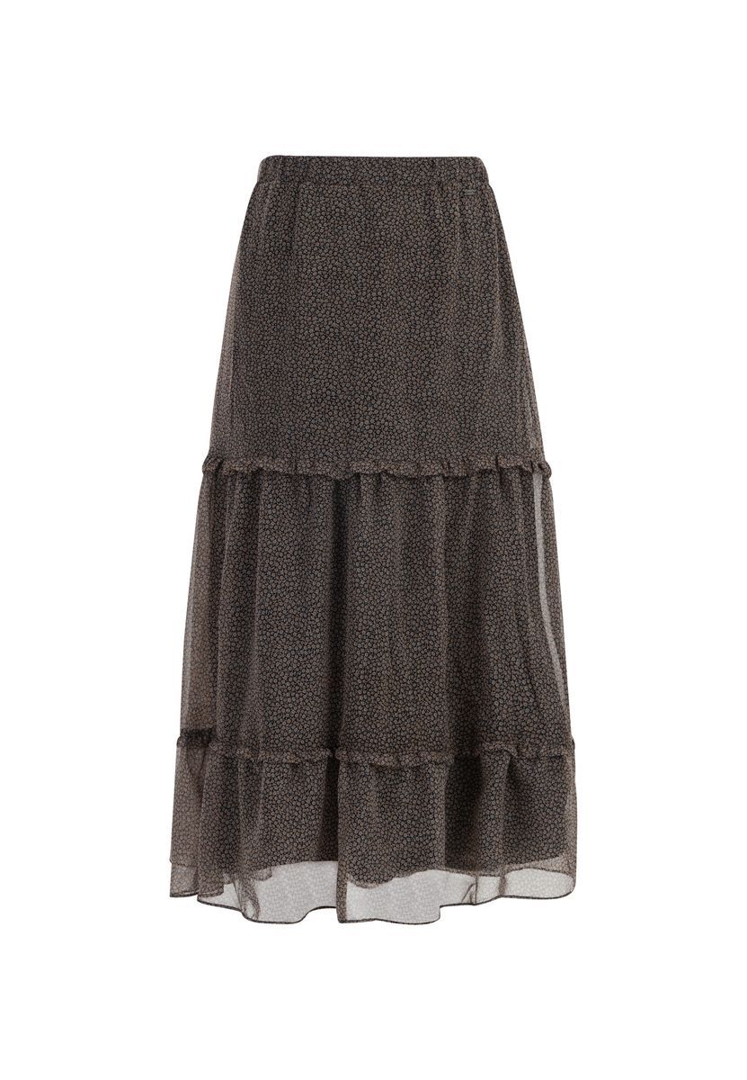 Dreimaster Maxirock Damen Schwarz Wollweiss