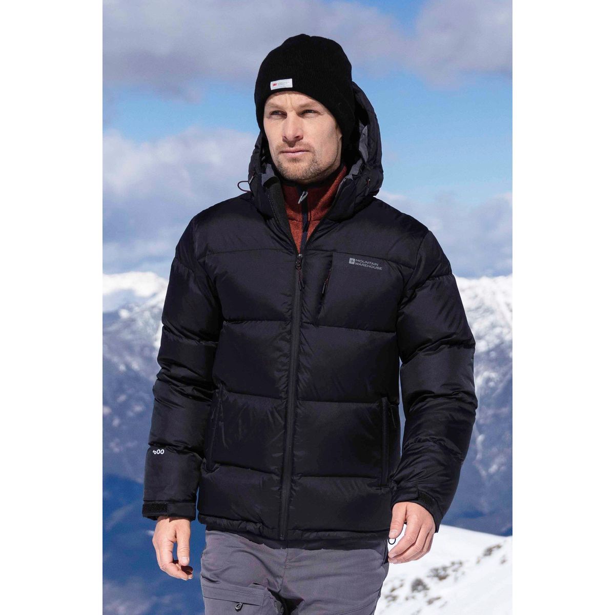 Mountain Warehouse - "Frost II Extreme" Daunenjacke für Herren (Pechschwarz)