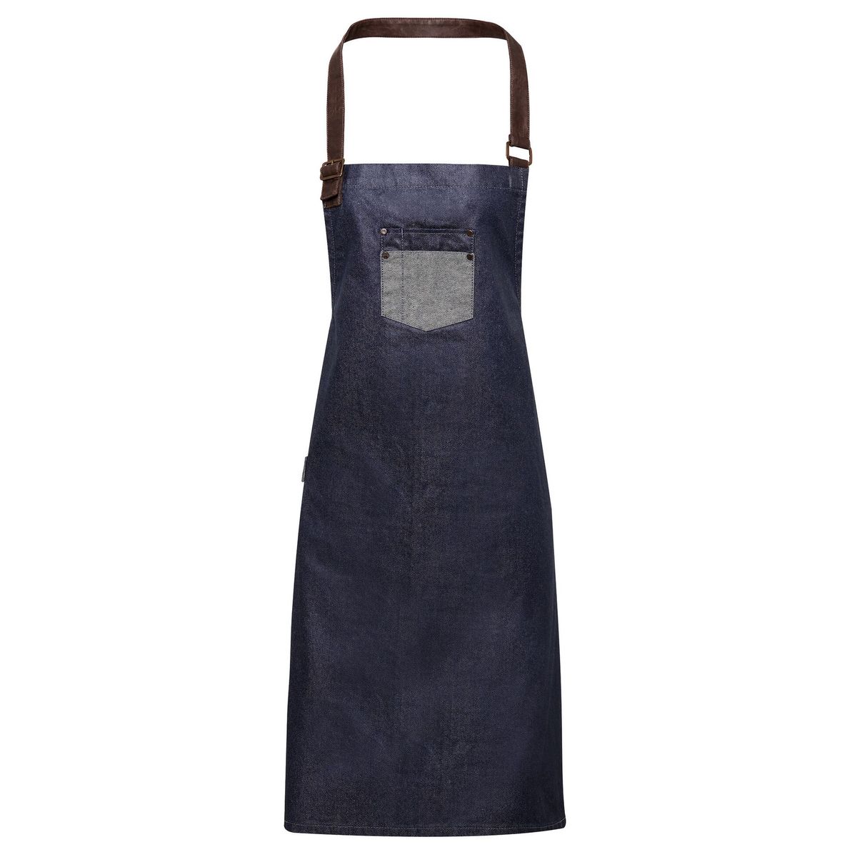Premier Unisex Erwachsene Abteilung gewachst aussehen Kunstleder Denim Lätzchen Schürze (Indigo Denim)