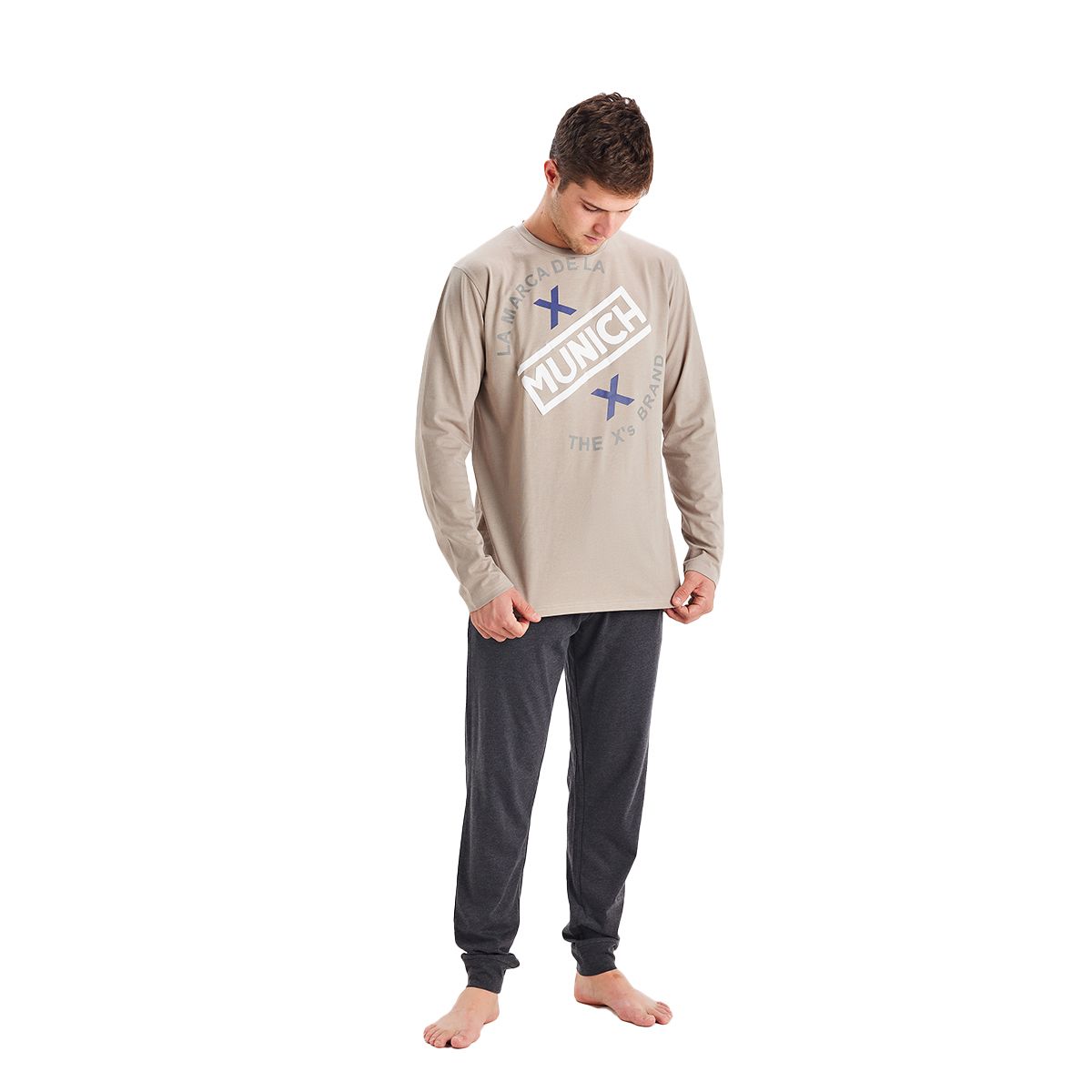 Herren Langarm-Pyjama-Set
