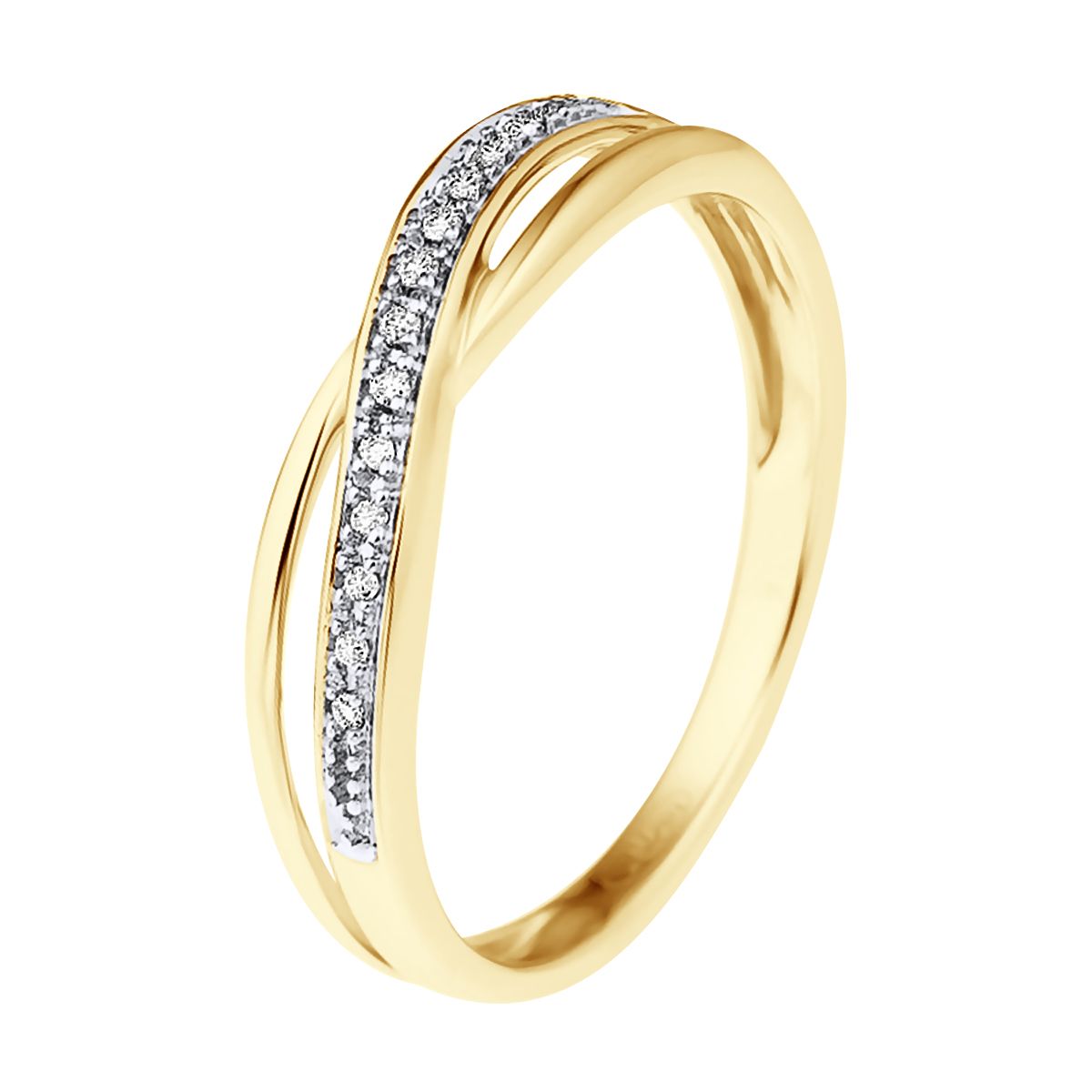 Verschlungener Ring mit Diamanten