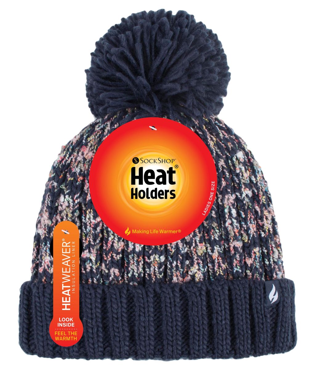 Grobe Strickmütze mit Pompon