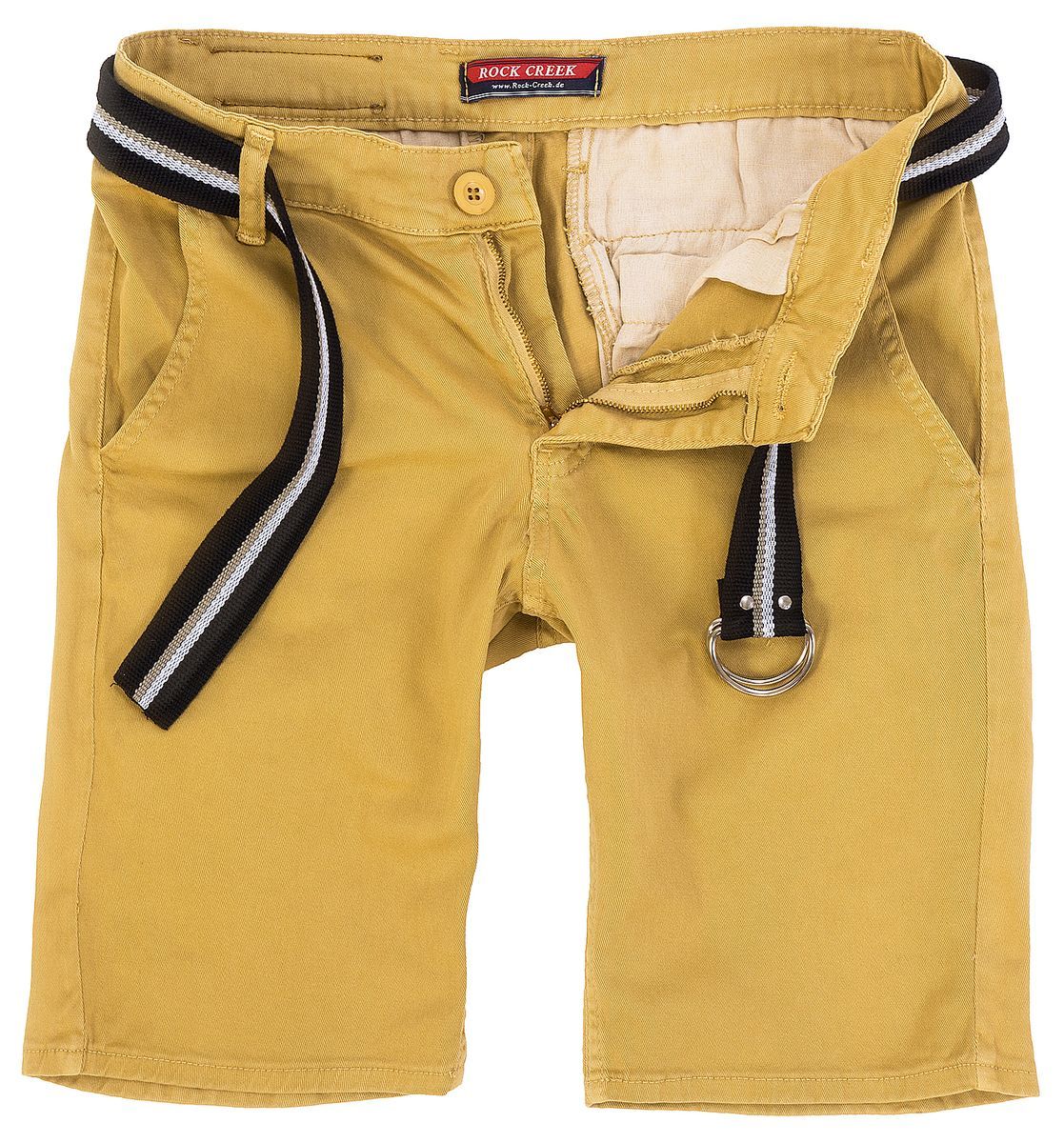 Herren-Chino-Shorts mit Gürtel
