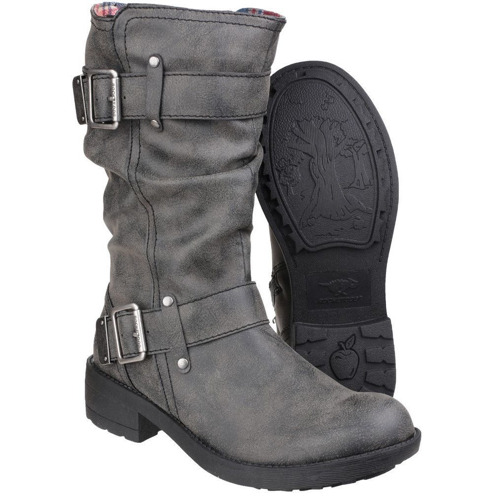 Rocket Dog Womens/Ladies Trumble Zip up Faux Leder Mid Calf Stiefel