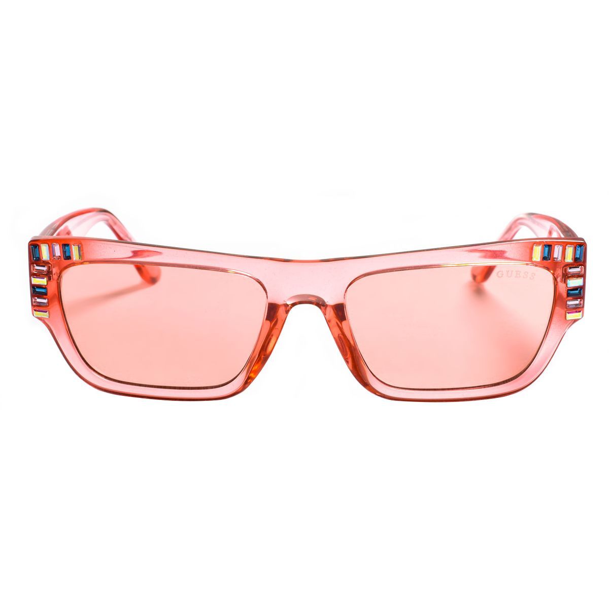 Rechteckige Acetat-Sonnenbrille mit Akzenten