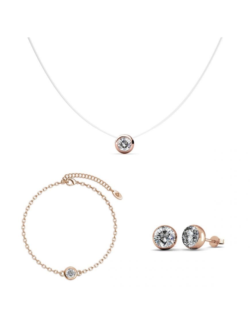 Kristall Schmuckset in Roségold