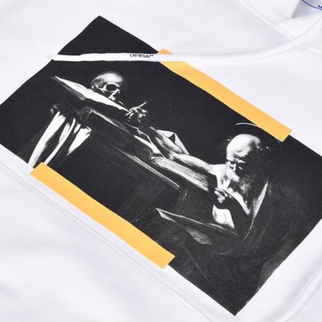 Fleece-Kapuzenpullover mit Caravaggio-Grafik