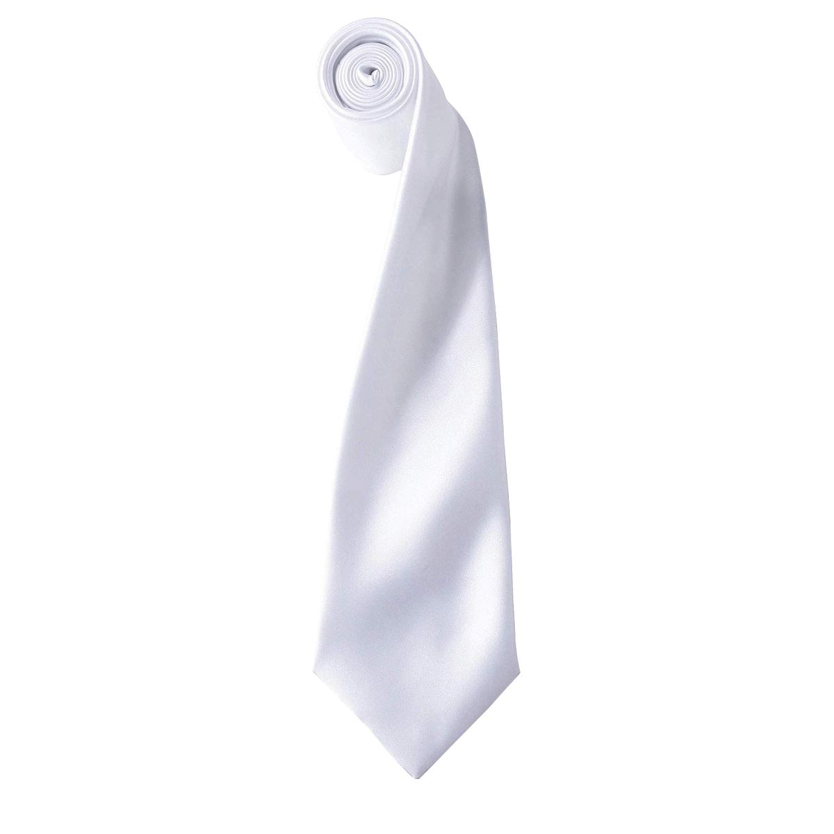 Premier Herrenkrawatte aus Satin (schmale Klinge) (2er-Pack) (Weiß)