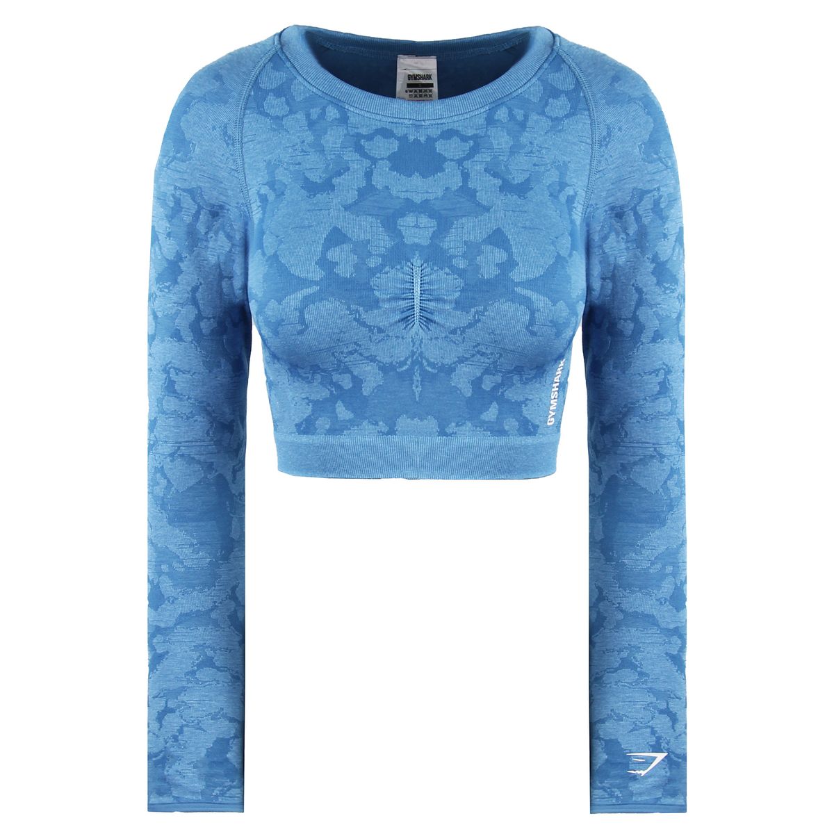 Langärmliges Crop-Top mit Camo-Muster