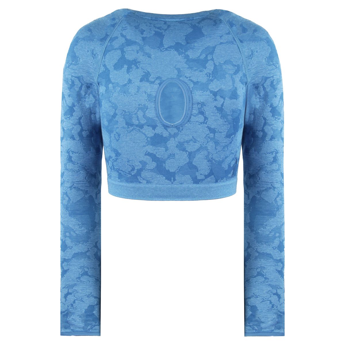 Langärmliges Crop-Top mit Camo-Muster