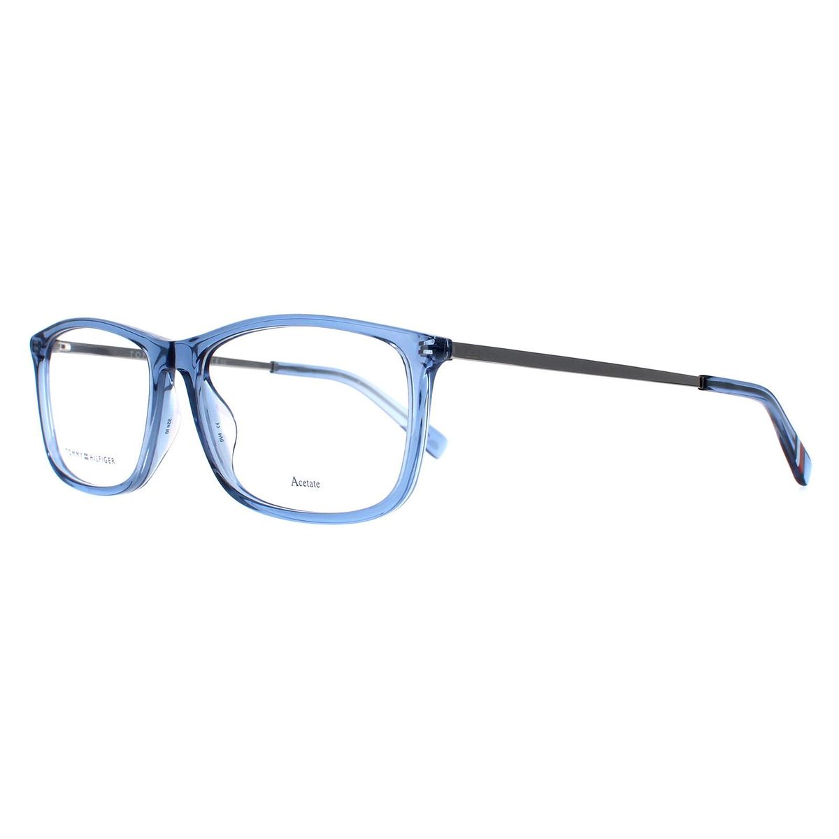 Transparente rechteckige Azetat-Brille