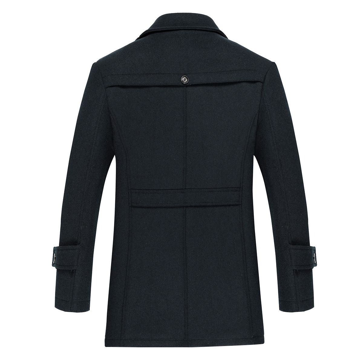 Einreihiger Wollmischmantel mit Revers