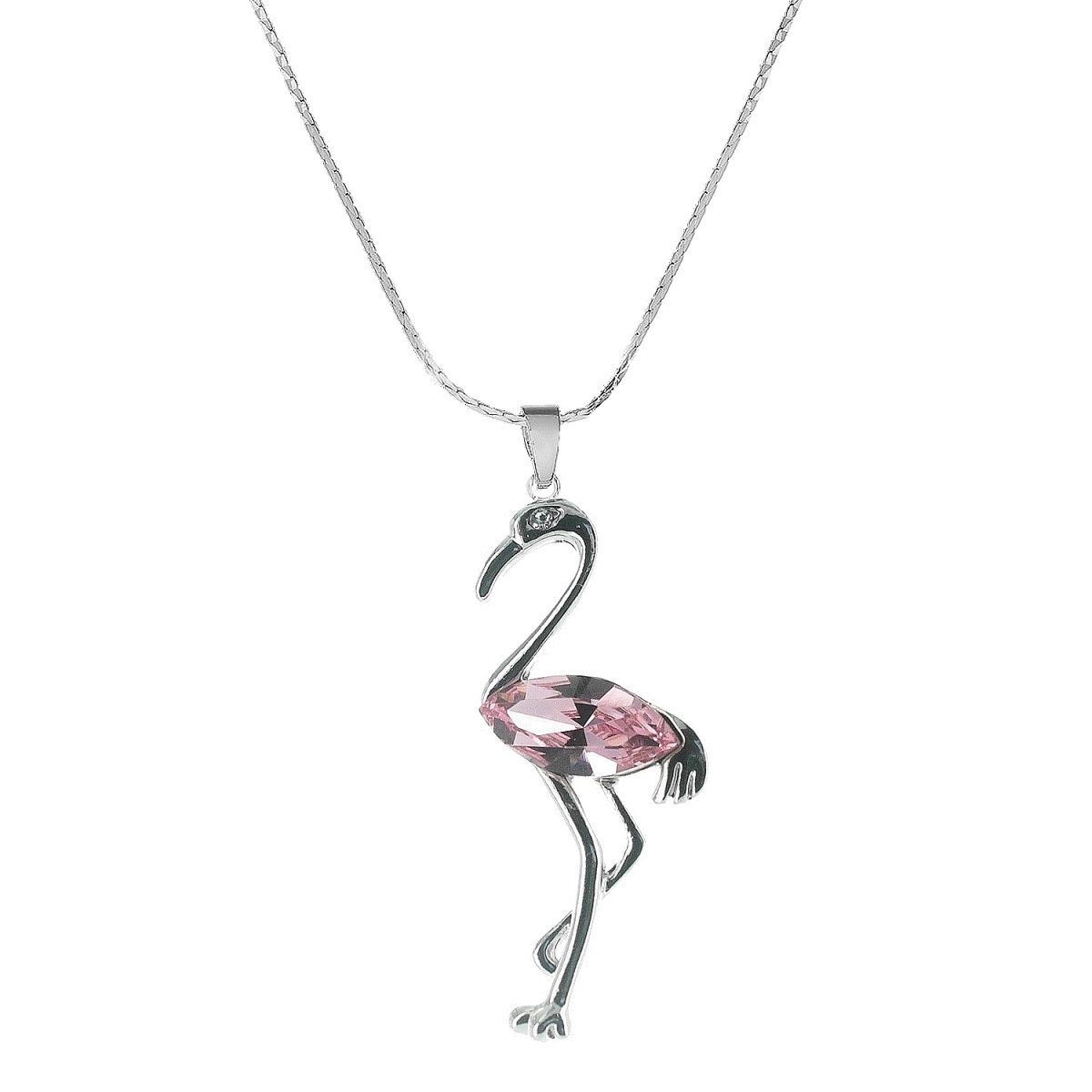 Flamingo Anhänger Halskette grüner Kristall
