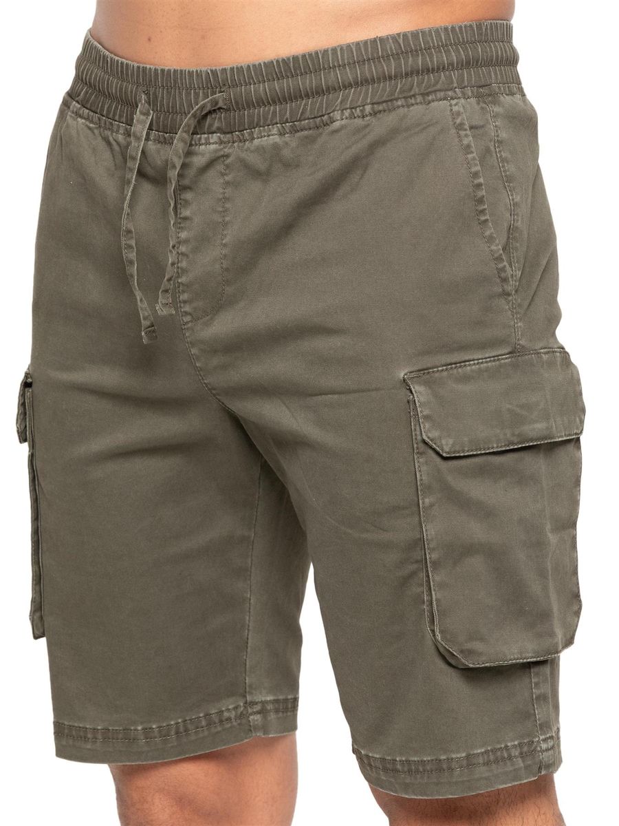 Herren Khaki Baumwoll Cargo Shorts