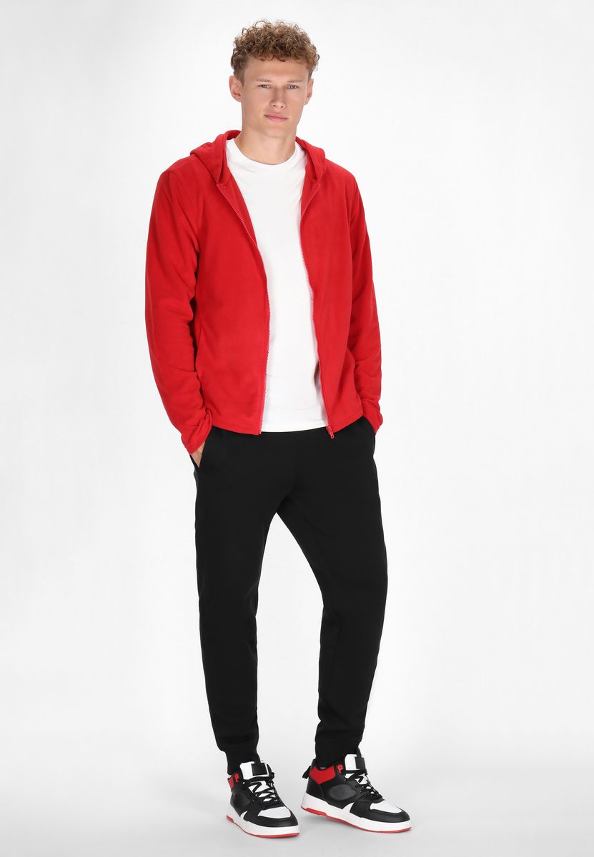 Fleece-Kapuzenjacke mit Reißverschluss