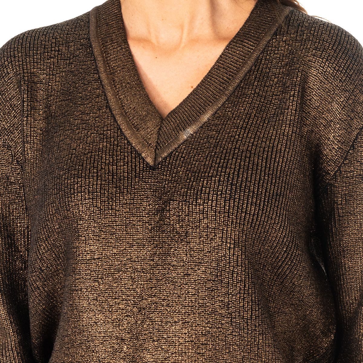 Strickpullover mit Metallic-Finish