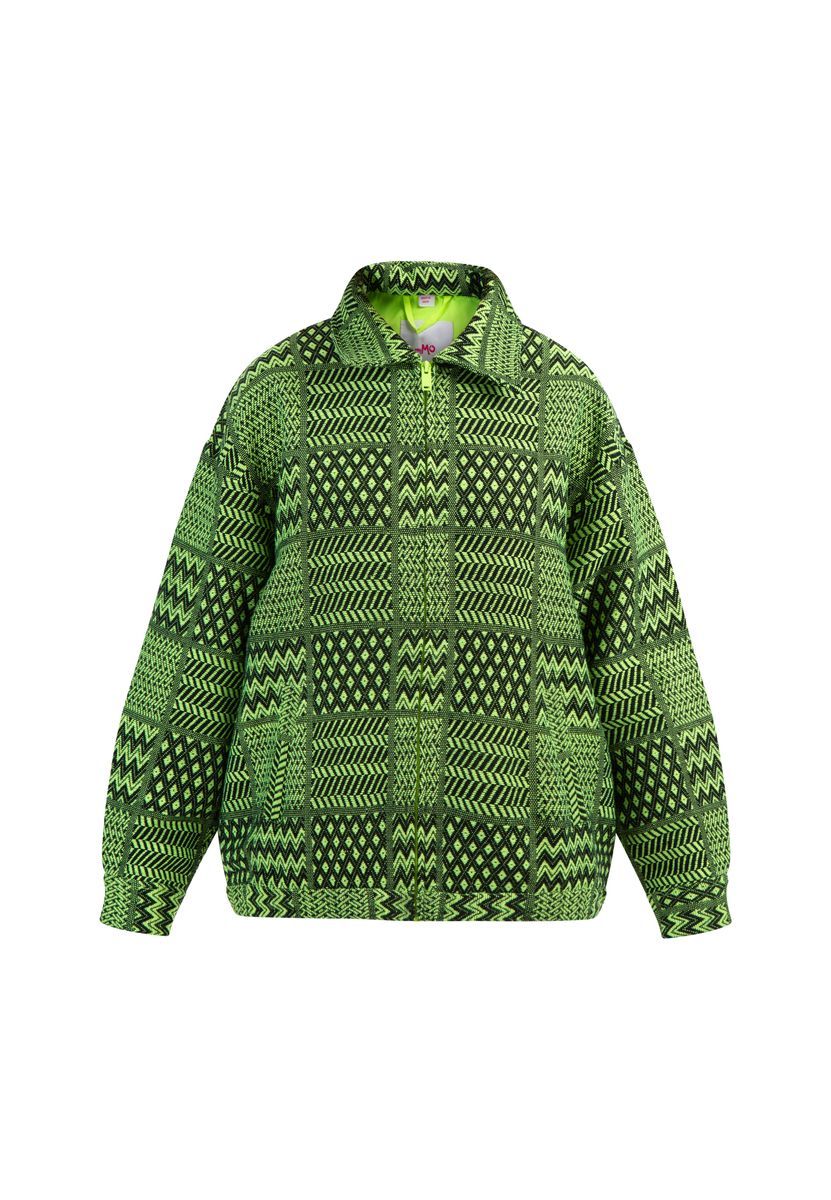 Mymo Oversize-Blouson Damen Neon Grün Schwarz