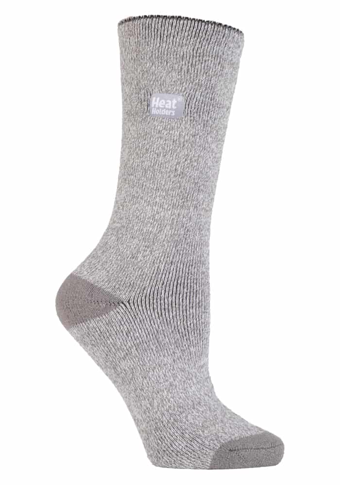 Heat Holders Lite - Dünne Winter-Thermosocken für Damen in einfarbigen Farben - Silber / Creme