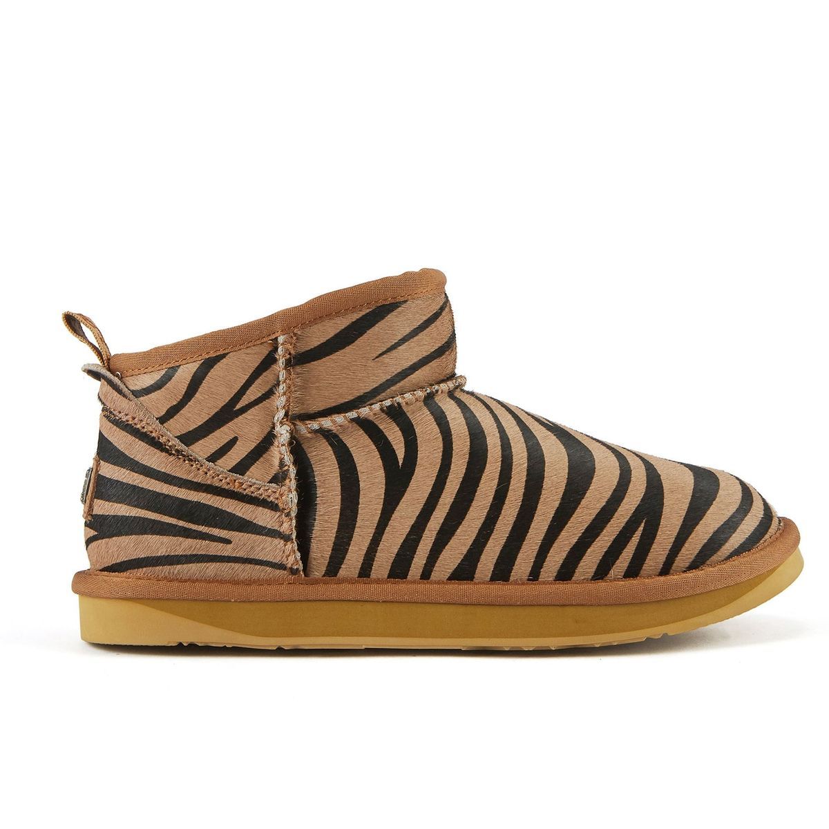 Gemütlicher Zebra-Print Knöchelstiefel