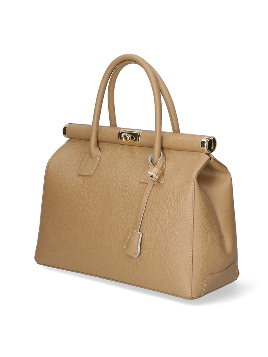 Elegante strukturierte Lederhandtasche