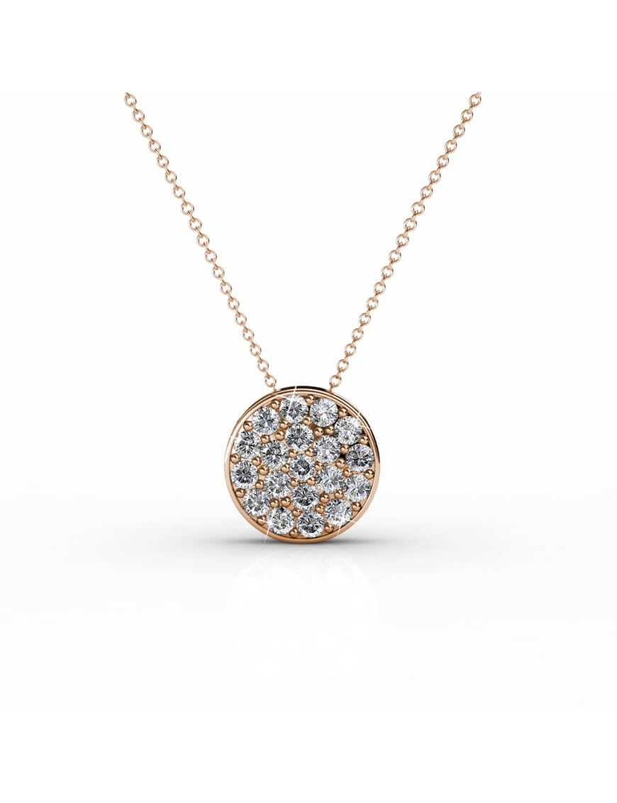 Rundhalskette mit Kristall-Pavé-Anhänger