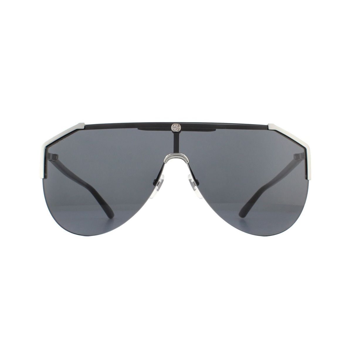 Schild-Sonnenbrille mit oberem Bügeldetail