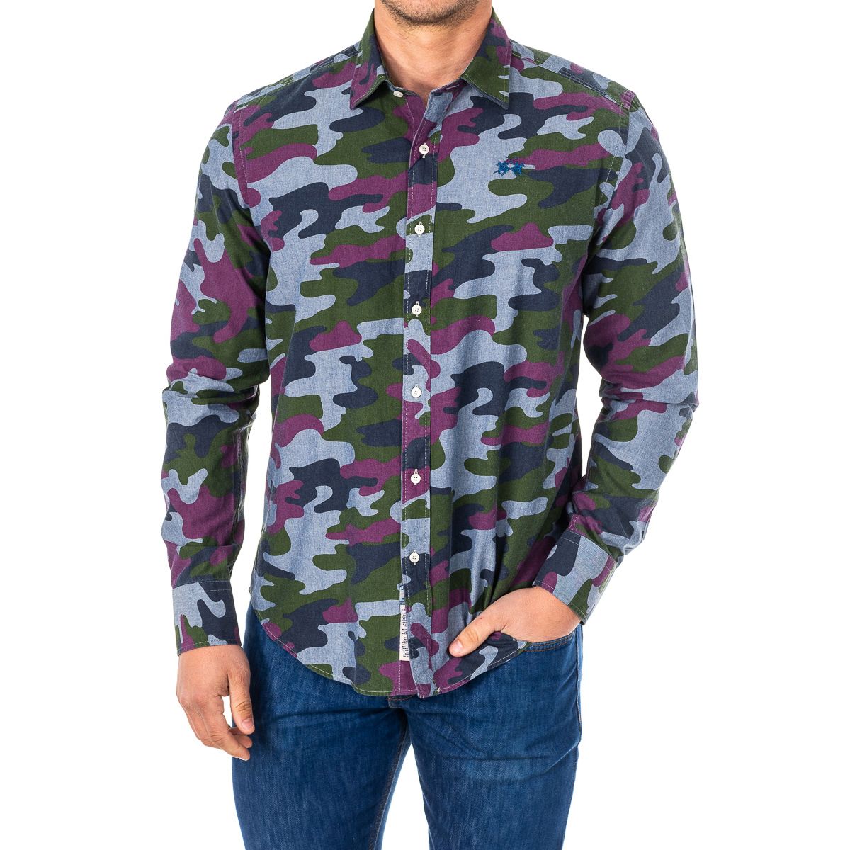 Langarmhemd mit Camouflage-Muster
