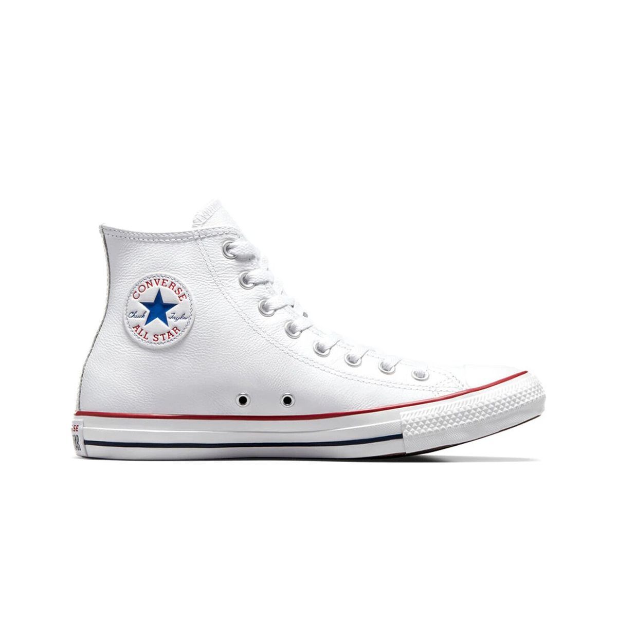 Weißer Leder High-Top Sneaker