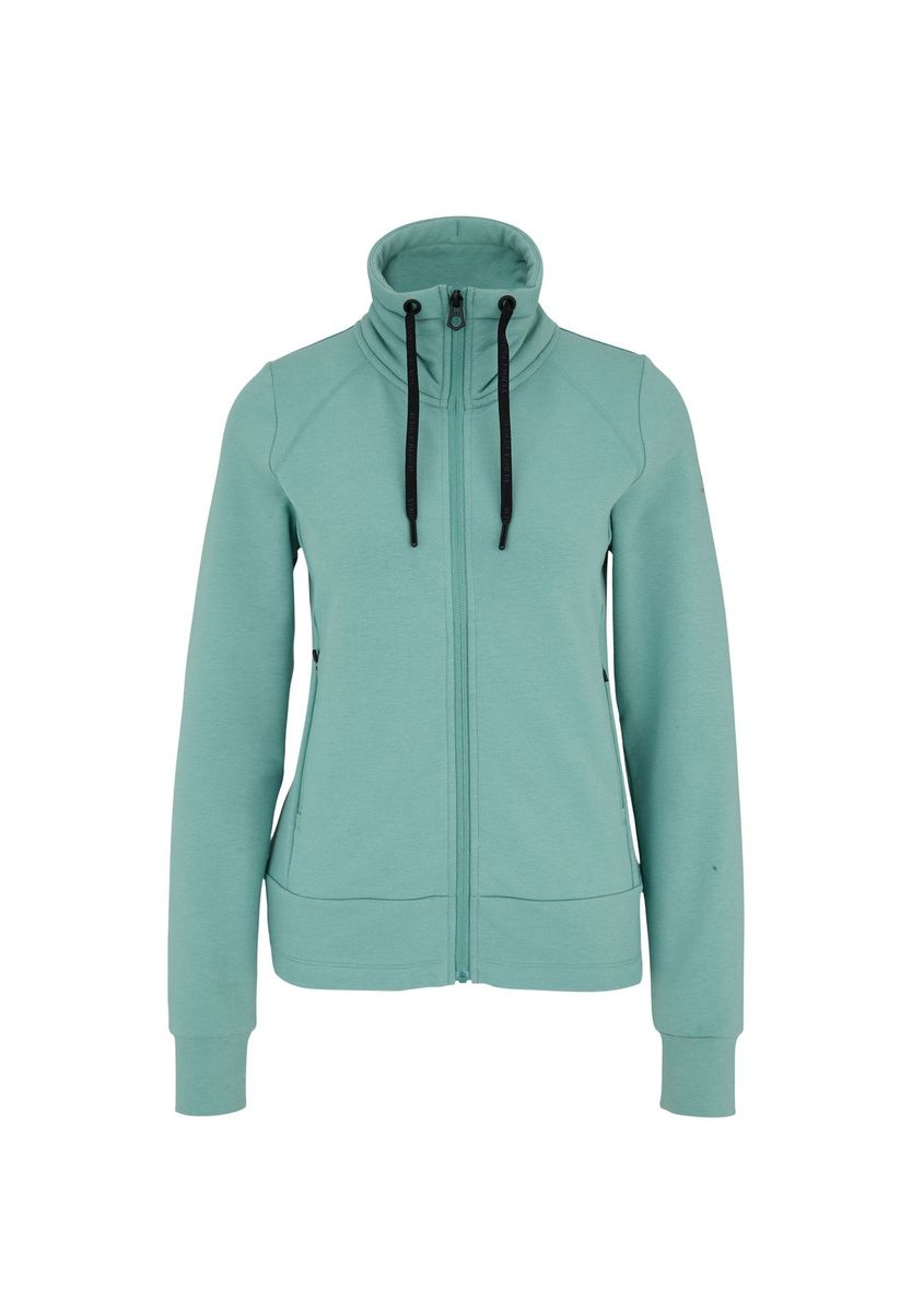 Sweatjacke mit hohem Kragen und Reißverschluss