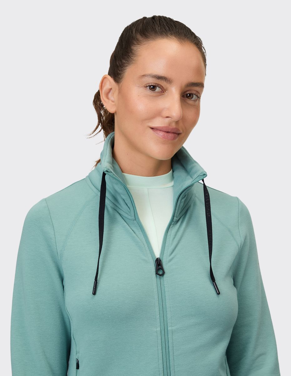 Sweatjacke mit hohem Kragen und Reißverschluss