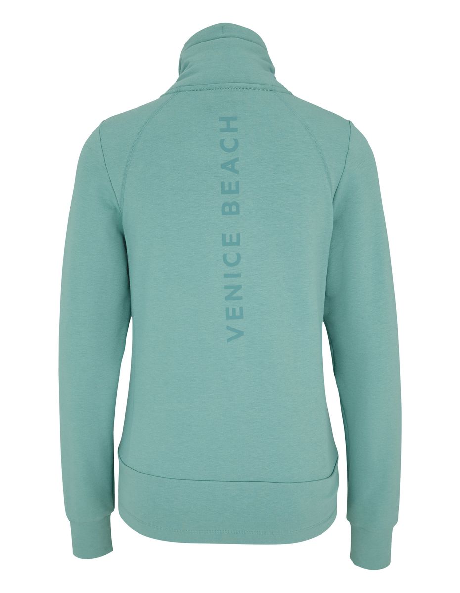 Sweatjacke mit hohem Kragen und Reißverschluss