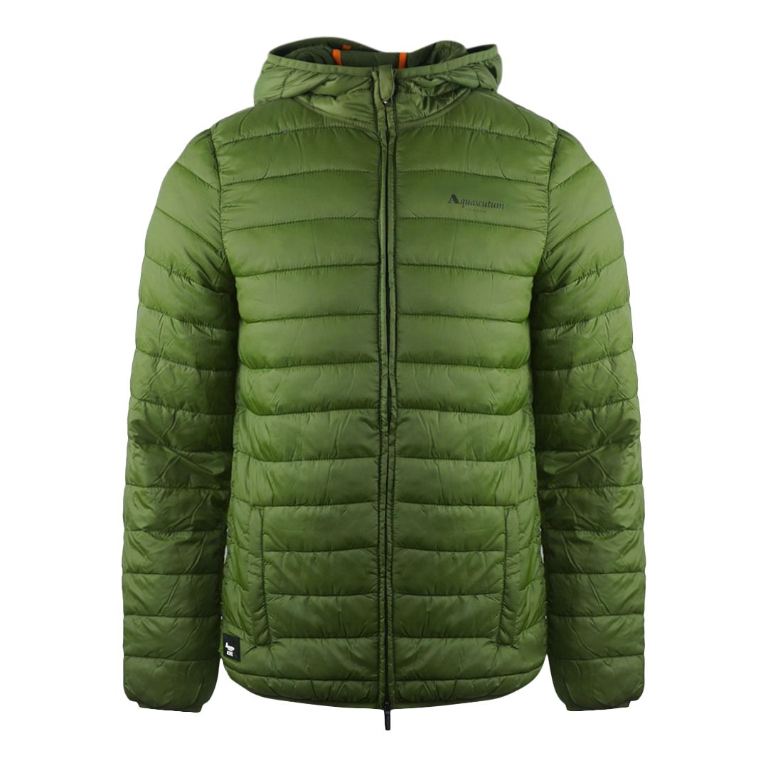 Kapuzen-Pufferjacke mit Logo