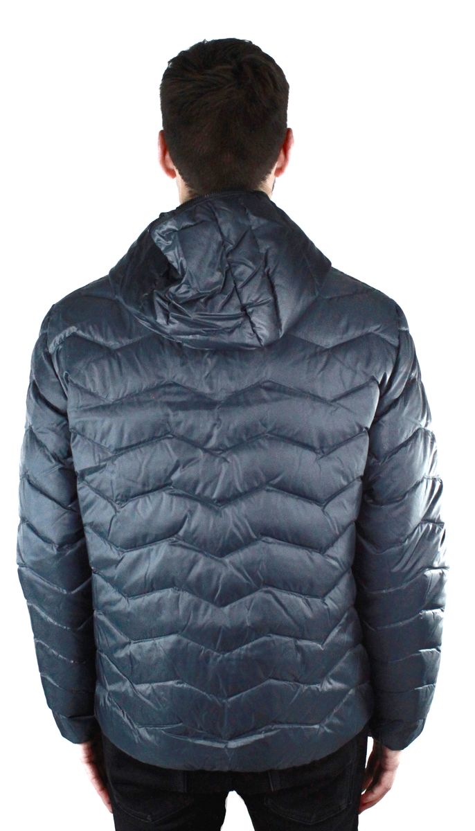 Steppjacke mit Kapuze und Chevron-Muster