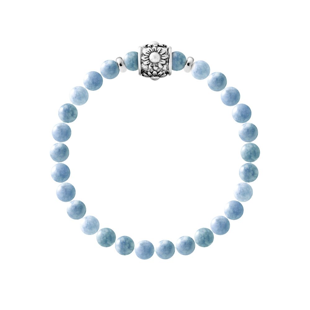 Aquamarin Edelstein Perlenarmband