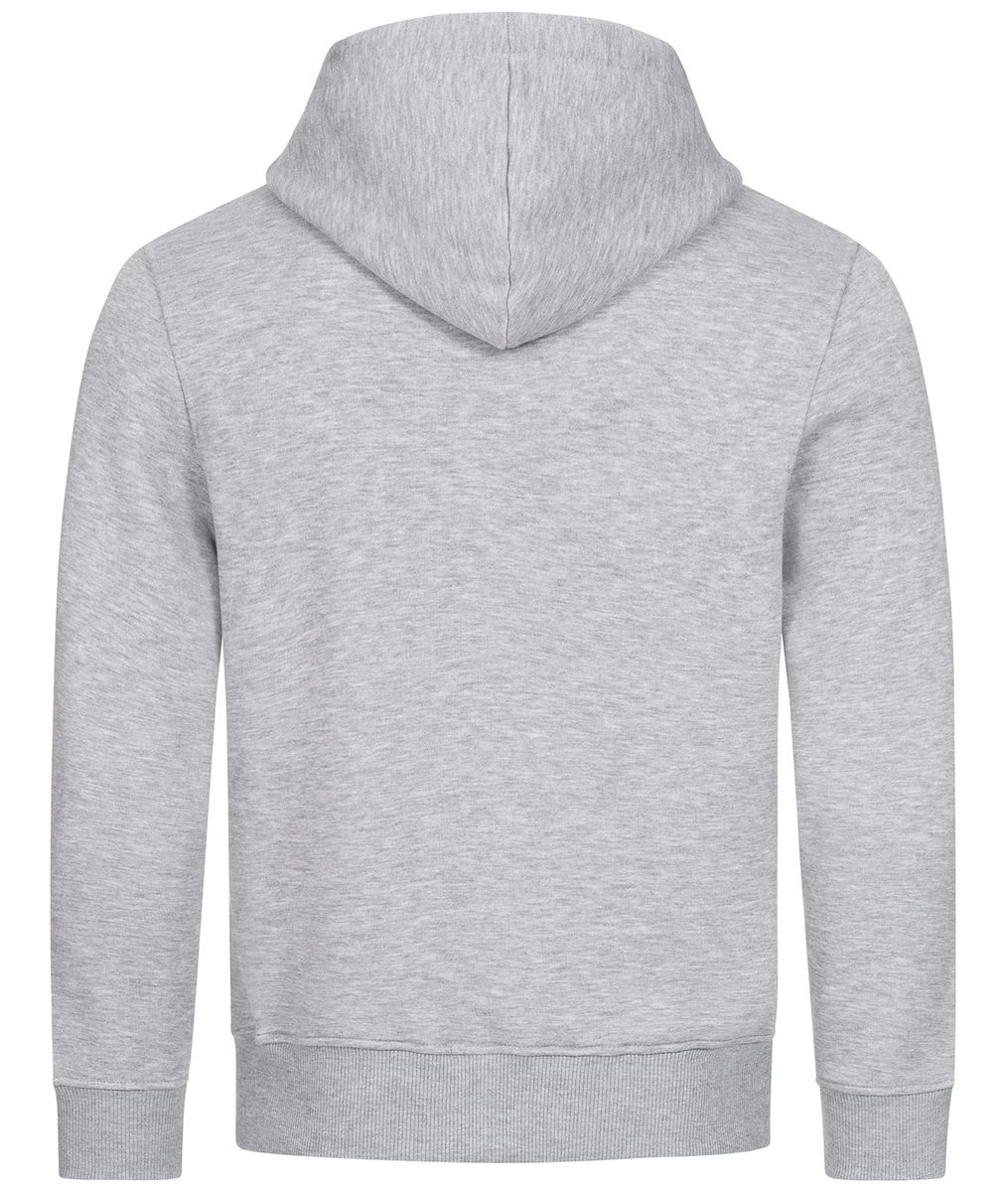 Klassischer Melange-Kapuzenpullover mit Reißverschluss