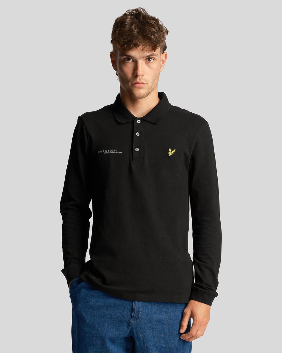 Herren Langarm Poloshirt