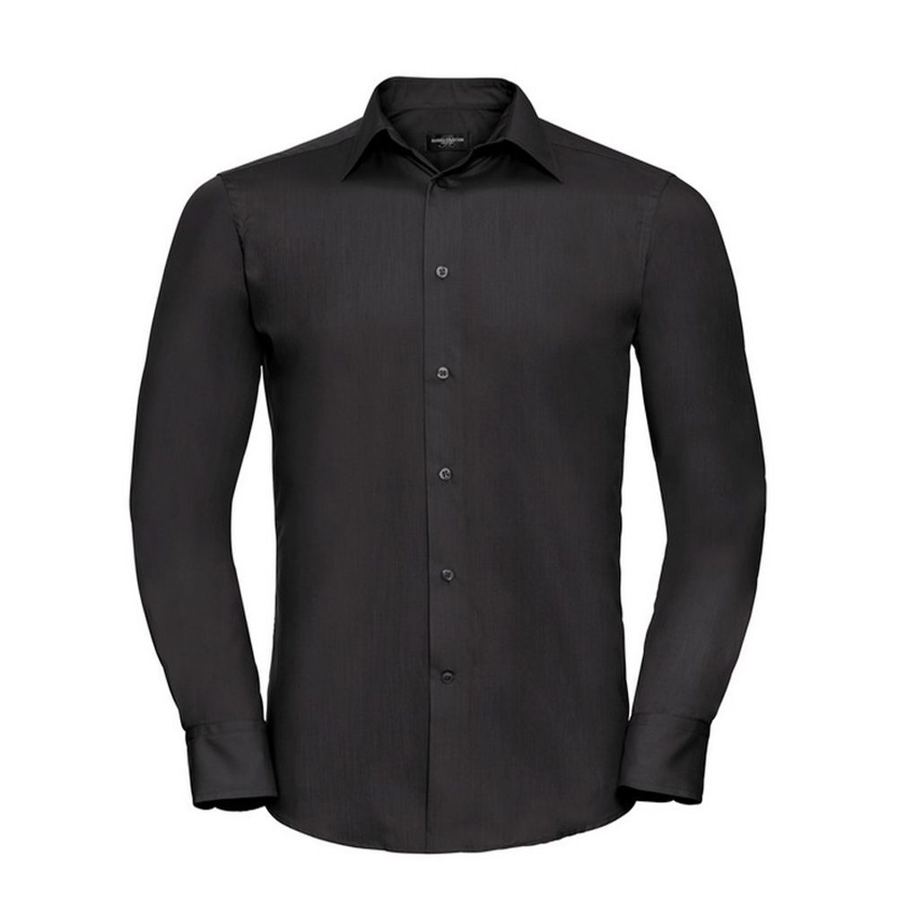 Russell Collection - Hemd für Herren Langärmlig (Schwarz)