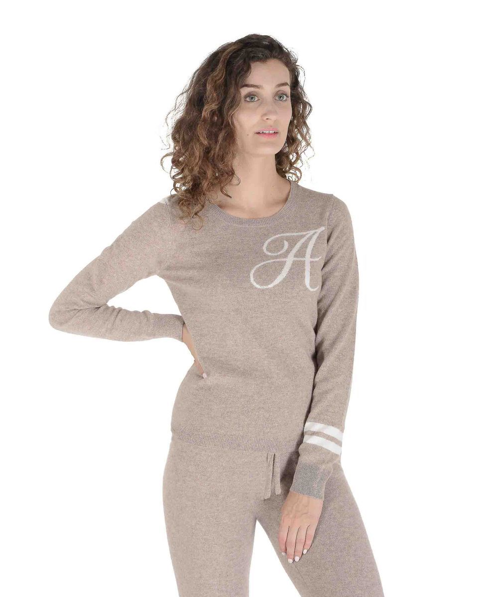 Kaschmir Strickpullover mit Initiale
