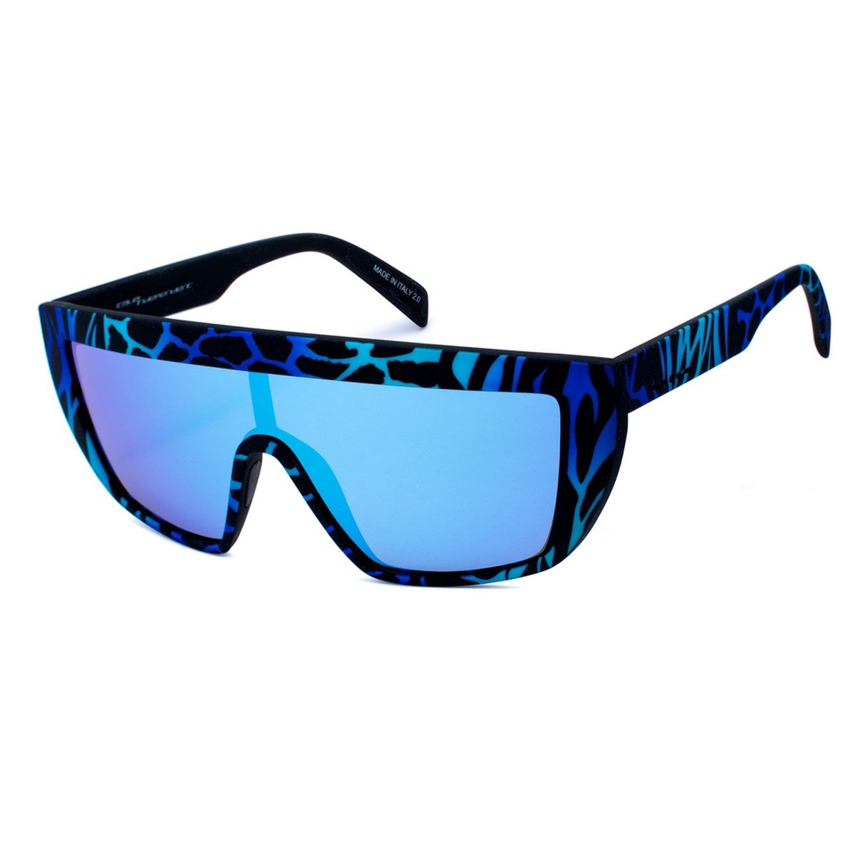 Multicolor Schild Sonnenbrille mit Animal Print