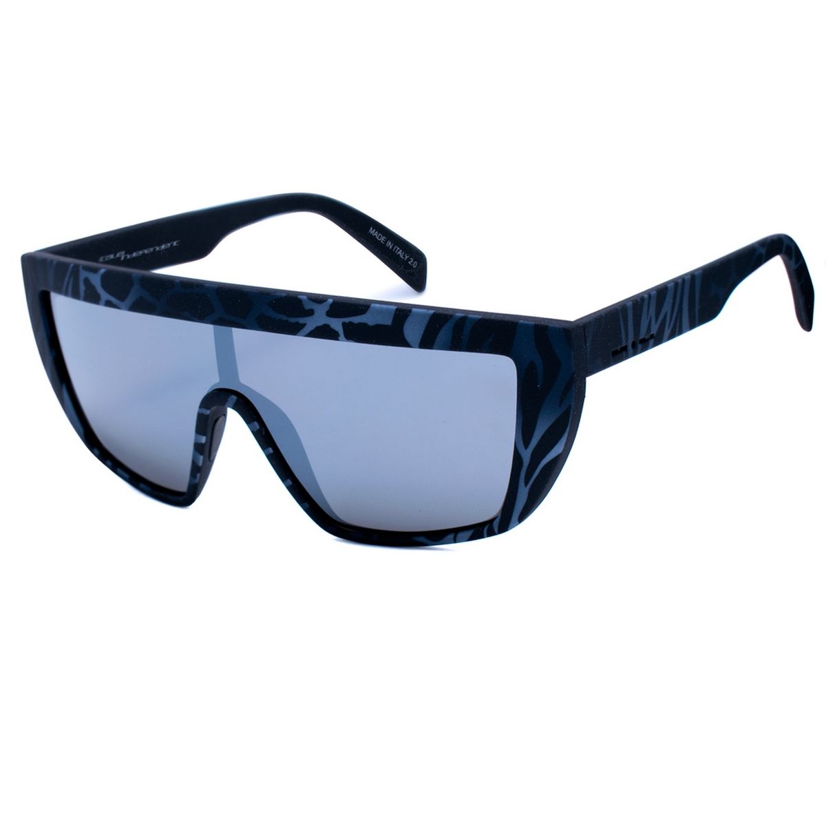 Multicolor Schild Sonnenbrille mit Animal Print