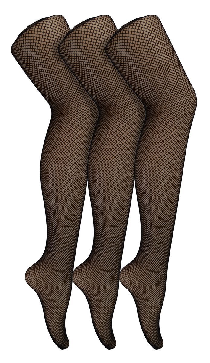 3 Paar Multipack Netzstrumpfhosen für Frauen | Sock Snob | Stylish Footed Pretty Stocking Ideal für Dance Party - Schwarz